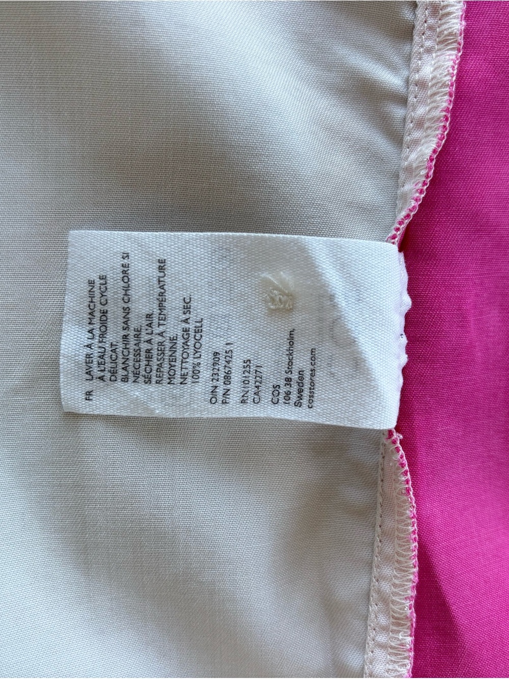 COS Oversized Shirt S Ivory Hot Pink Colorblock Minimalist Avant Garde Y2K 90s - Picture 11 of 16